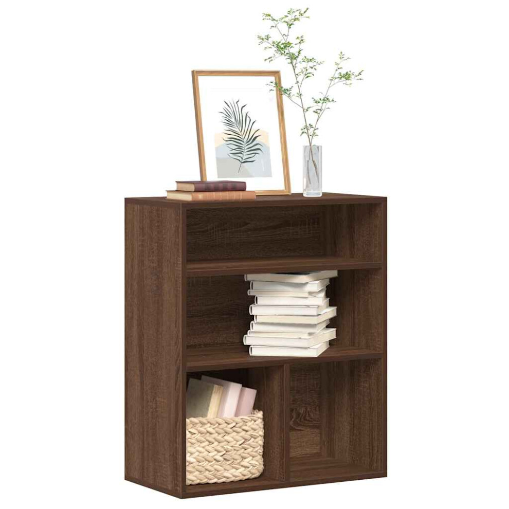 vidaXL Book Cabinet Brown Oak 60x30x71.5 Cm Engineered Wood