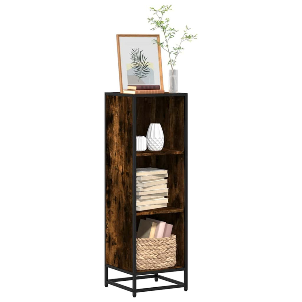 vidaXL - Book Cabinet - 3-Tier Storage Shelf - 33.5x33x107.5 cm - Brown - Image 2