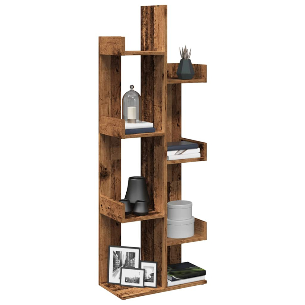 Vidaxl Book Cabinet Old Wood 48X25.5x140 Cm Engineered Wood Bookshelf