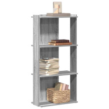 vidaXL Bookcase 3-Tier Grey Sonoma 60x30x120 cm Engineered Wood bookshelf