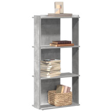 vidaXL Bookcase 3-Tier Concrete Grey 60x30x120 cm Engineered Wood bookshelf