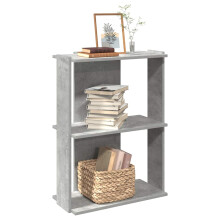 vidaXL Bookcase 3-Tier Concrete Grey 60x30x80 cm Engineered Wood bookshelf
