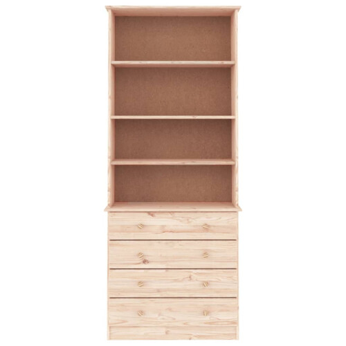 VidaXL vidaXL Bookcase Book Shelf Display Cabinet with Drawers ALTA Solid Wood Pine 2