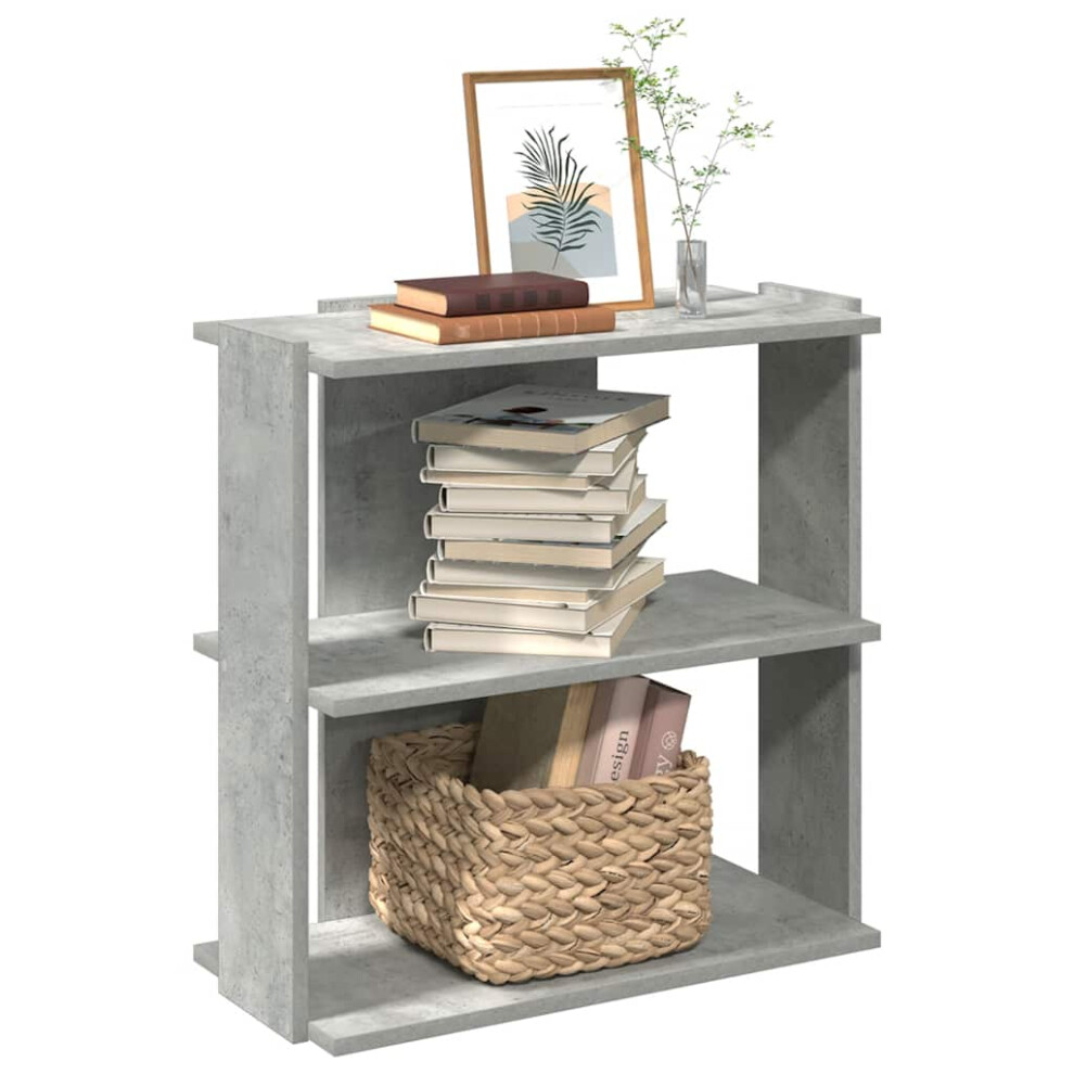 vidaXL Bookcase 3-Tier Concrete Grey 60x30x60 Cm Engineered Wood