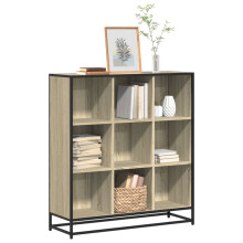 vidaXL Bookcase Bookshelf Storage Cabinet Sonoma Oak Engineered Wood and Metal