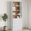 VidaXL vidaXL Bookcase Book Shelf Cabinet with Drawers ALTA White Solid Wood Pine 1