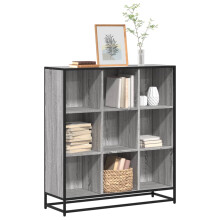 vidaXL Bookcase Bookshelf Storage Shelf Grey Sonoma Engineered Wood and Metal