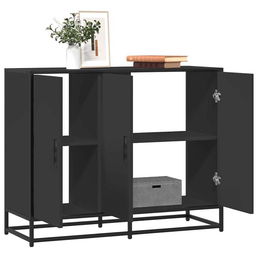 Vidaxl Sideboard 94X35x76 Cm Engineered Wood Storage Cabinet Black