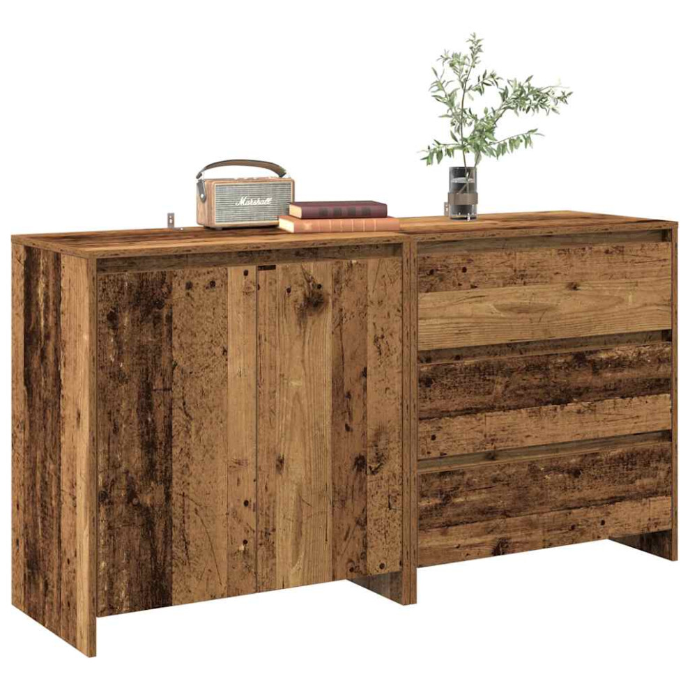 Vidaxl 2 Piece Sideboard Old Wood Engineered Wood Storage Cabinet