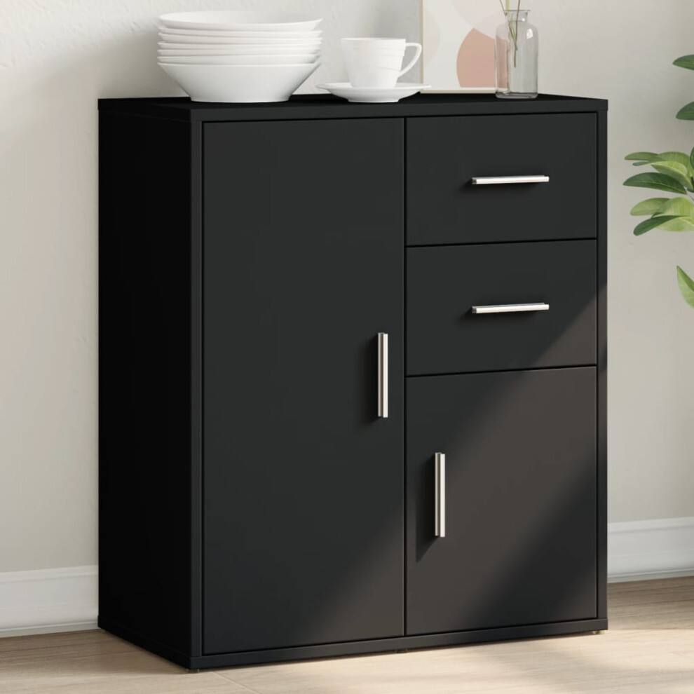 New Vidaxl Sideboard Storage Cupboard Side Cabinet Highboard Engineered Wood Black 840479