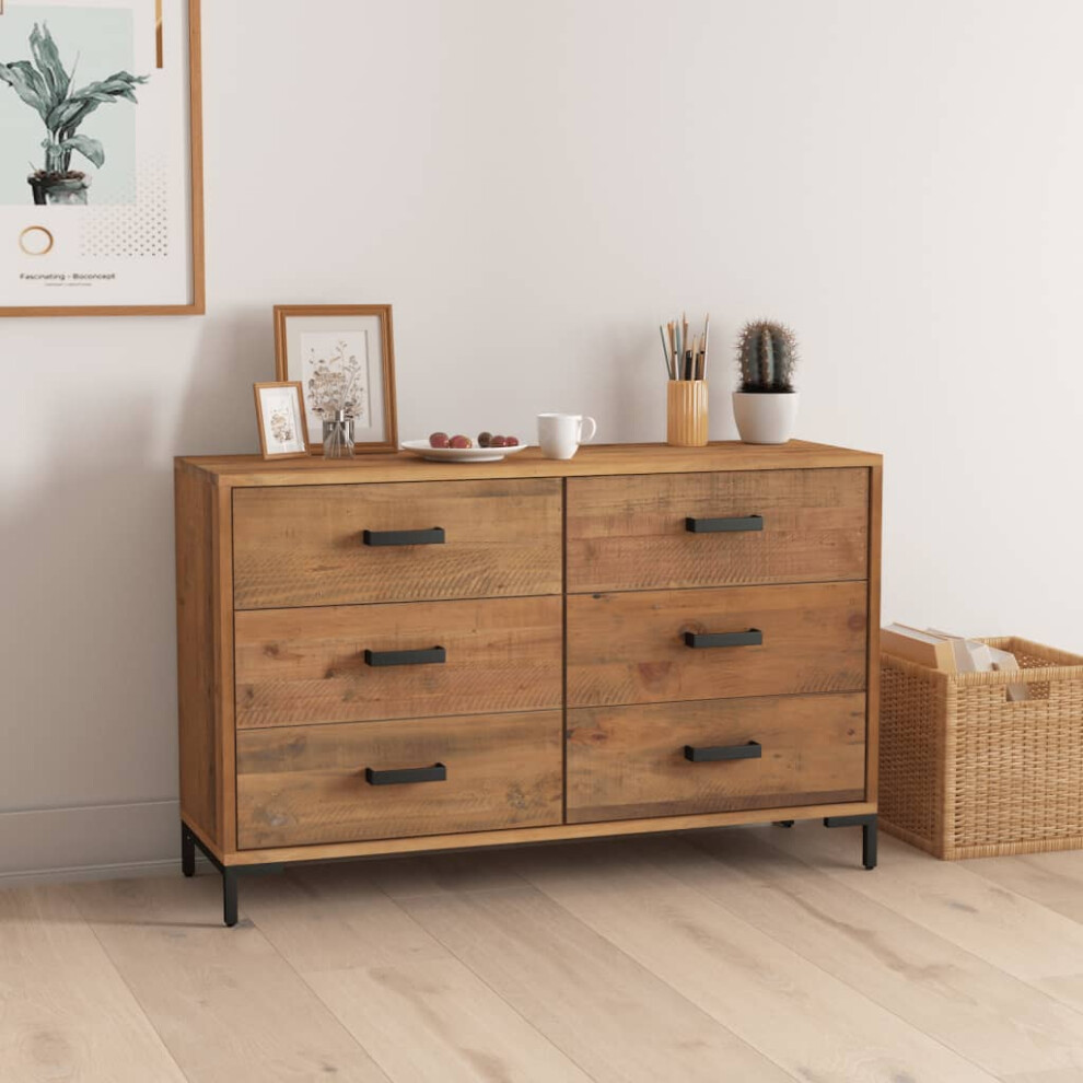 Vidaxl Sideboard Brown 110X35x70 Cm Solid Pinewood