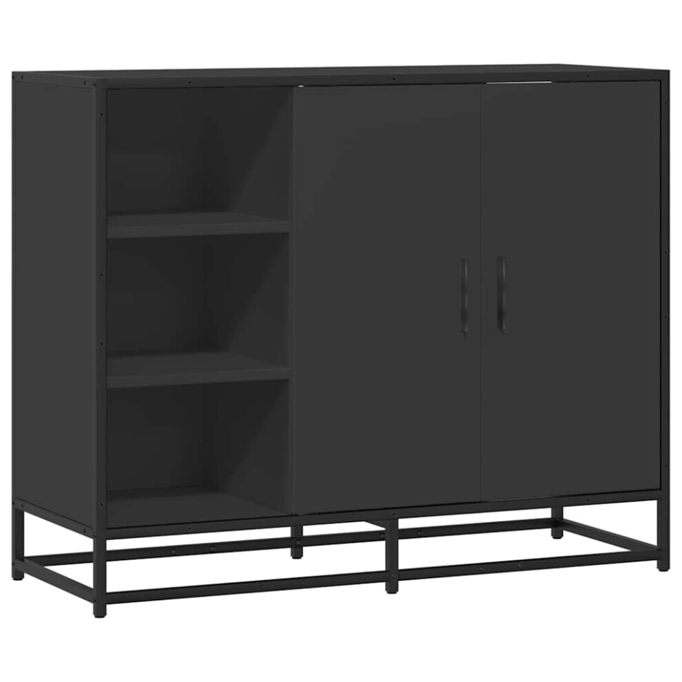 Vidaxl Sideboard Black 92X35x76 Cm Engineered Wood Storage Cabinet