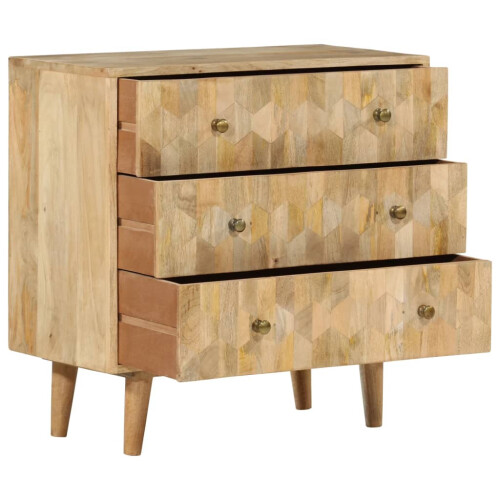 VidaXL vidaXL Drawer Cabinet Home Storage Drawer Chest File Cabinet Solid Wood Mango 1