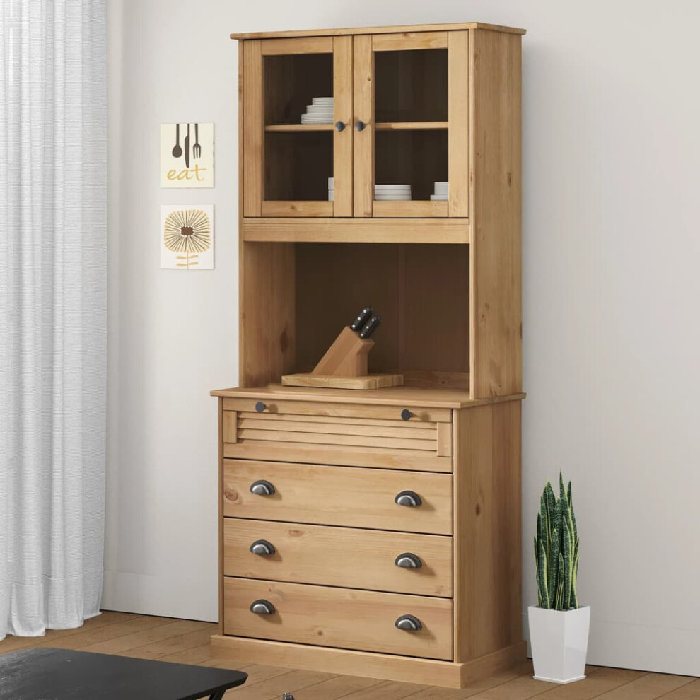 Vidaxl Highboard Vigo 80X40x176 Cm Solid Wood Pine