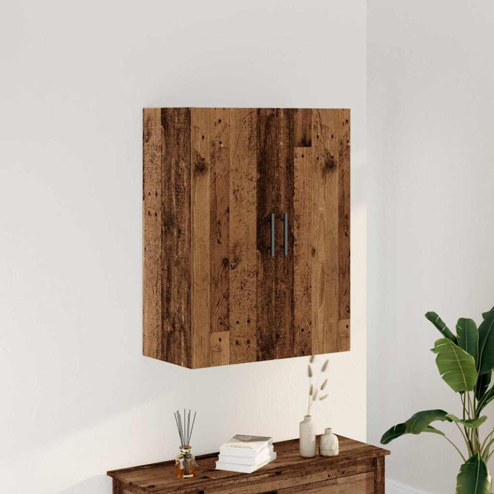 vidaXL Wall Mounted Cabinet Old Wood 69.5x34x90 Cm