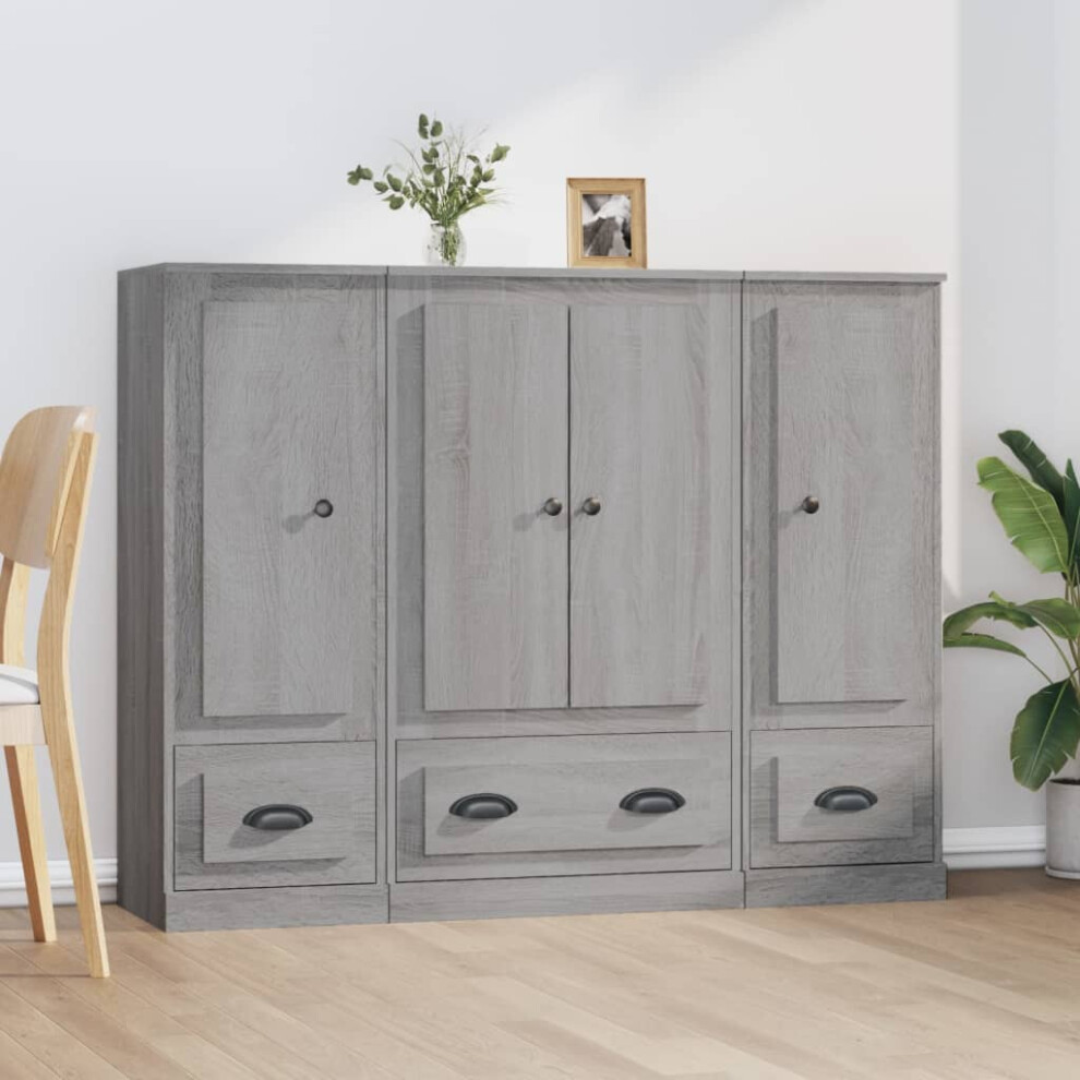 Vidaxl Highboards Storage Cabinets Cupboards 3 Pcs Grey Sonoma Engineered Wood