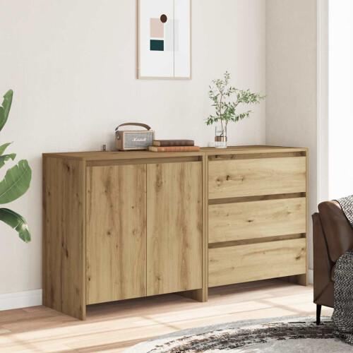VidaXL vidaXL 2-tlg. Sideboard Artisan-Eiche Holzwerkstoff 2