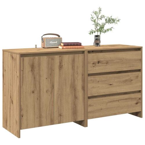 VidaXL vidaXL 2-tlg. Sideboard Artisan-Eiche Holzwerkstoff