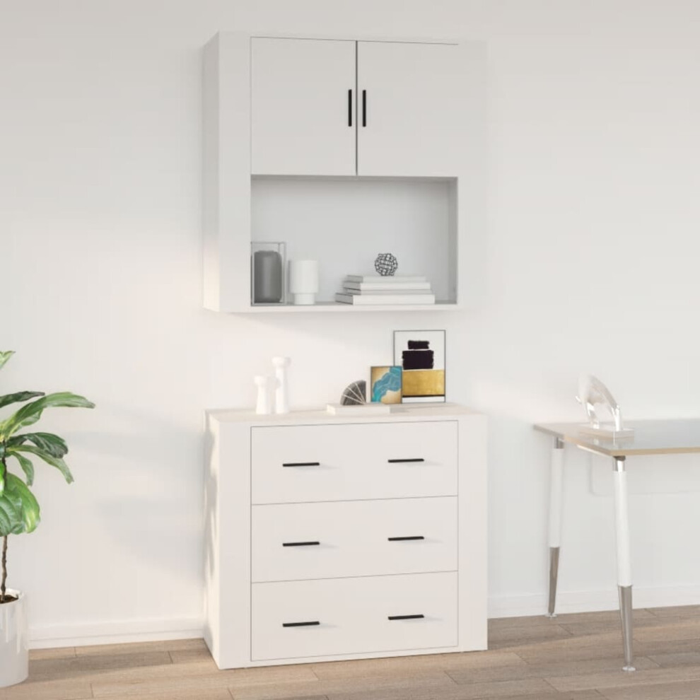 vidaXL Wall Cabinet White 80x33x80 Cm Engineered Wood