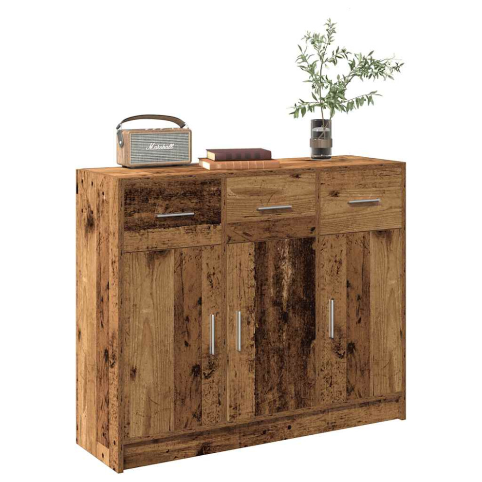 Vidaxl Sideboard Old Wood 91X28x75 Cm Engineered Wood Storage Cabinet