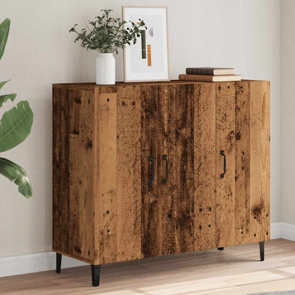 Vidaxl Sideboard Old Wood 90X34x80 Cm Engineered Wood Cabinet Cupboard