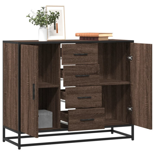 VidaXL vidaXL Sideboard Storage Cupboard Cabinet Highboard Brown Oak Engineered Wood