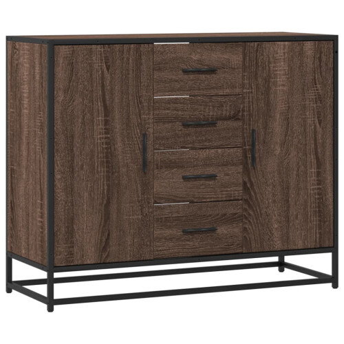 VidaXL vidaXL Sideboard Storage Cupboard Cabinet Highboard Brown Oak Engineered Wood 1