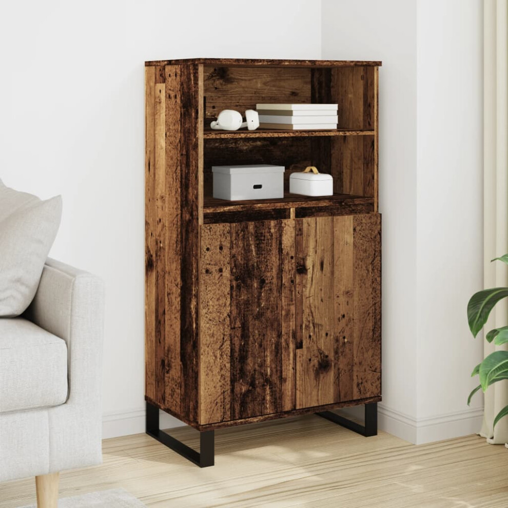 Vidaxl Highboard Sideboard Cabinet Storage Cupboard Old Wood Engineered Wood
