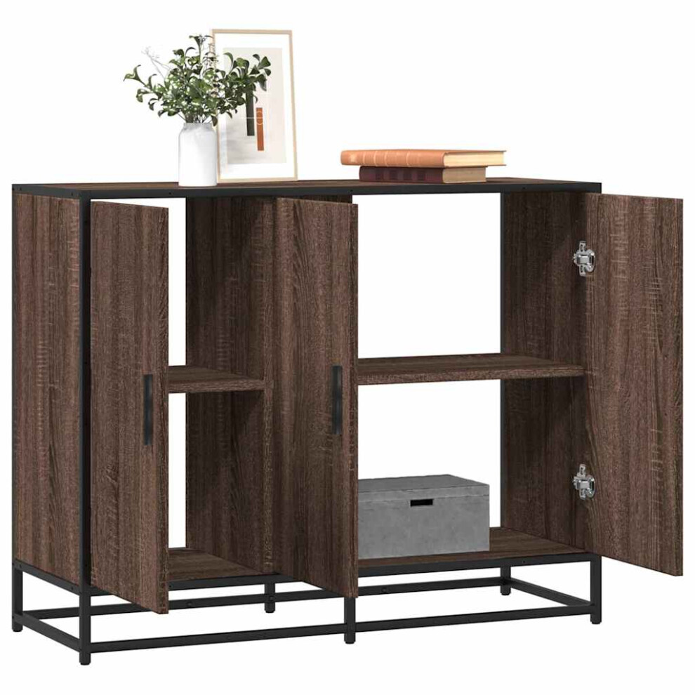 Vidaxl Sideboard Brown Oak 94X35x76 Cm Engineered Wood Storage Cabinet