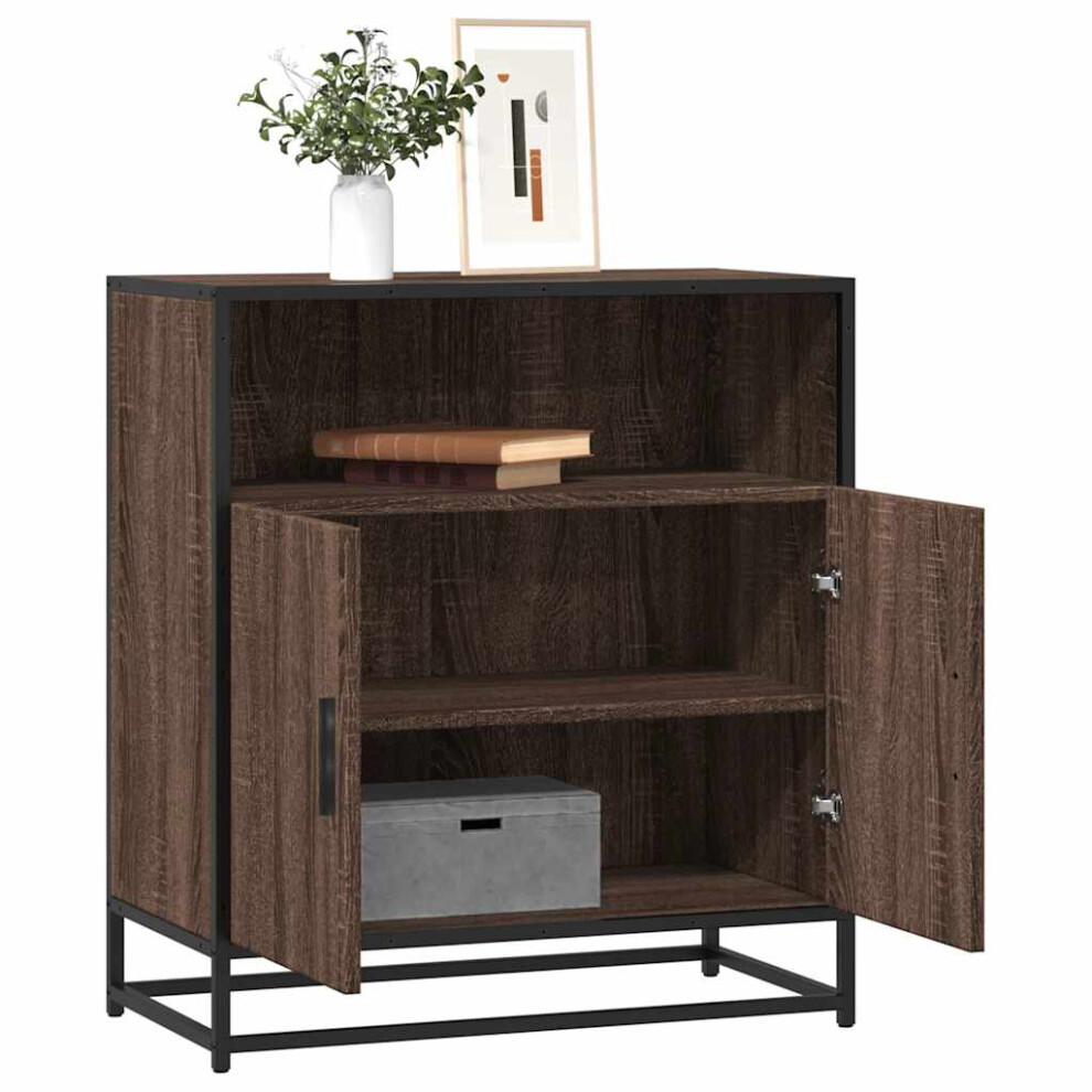 Vidaxl Sideboard Brown Oak 68X35x76 Cm Engineered Wood Storage Cabinet