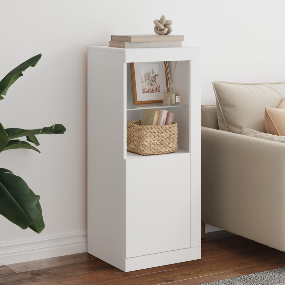 Vidaxl Sideboard With Led Lights Cupboard Highboard Storage Cabinet White