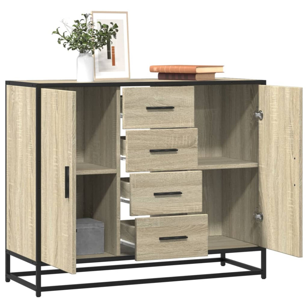 Vidaxl Sideboard Storage Cupboard Cabinet Highboard Sonoma Oak Engineered Wood