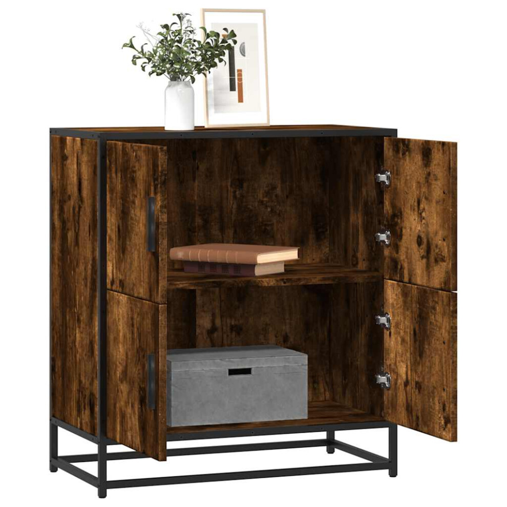 Vidaxl Sideboard Smoked Oak 68X35x76 Cm Engineered Wood Storage Cabinet