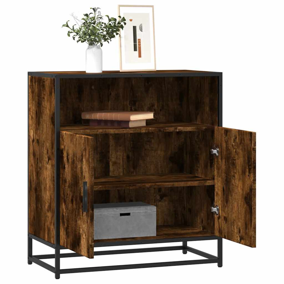 Vidaxl Sideboard Smoked Oak 68X35x76 Cm Engineered Wood Storage Cabinet