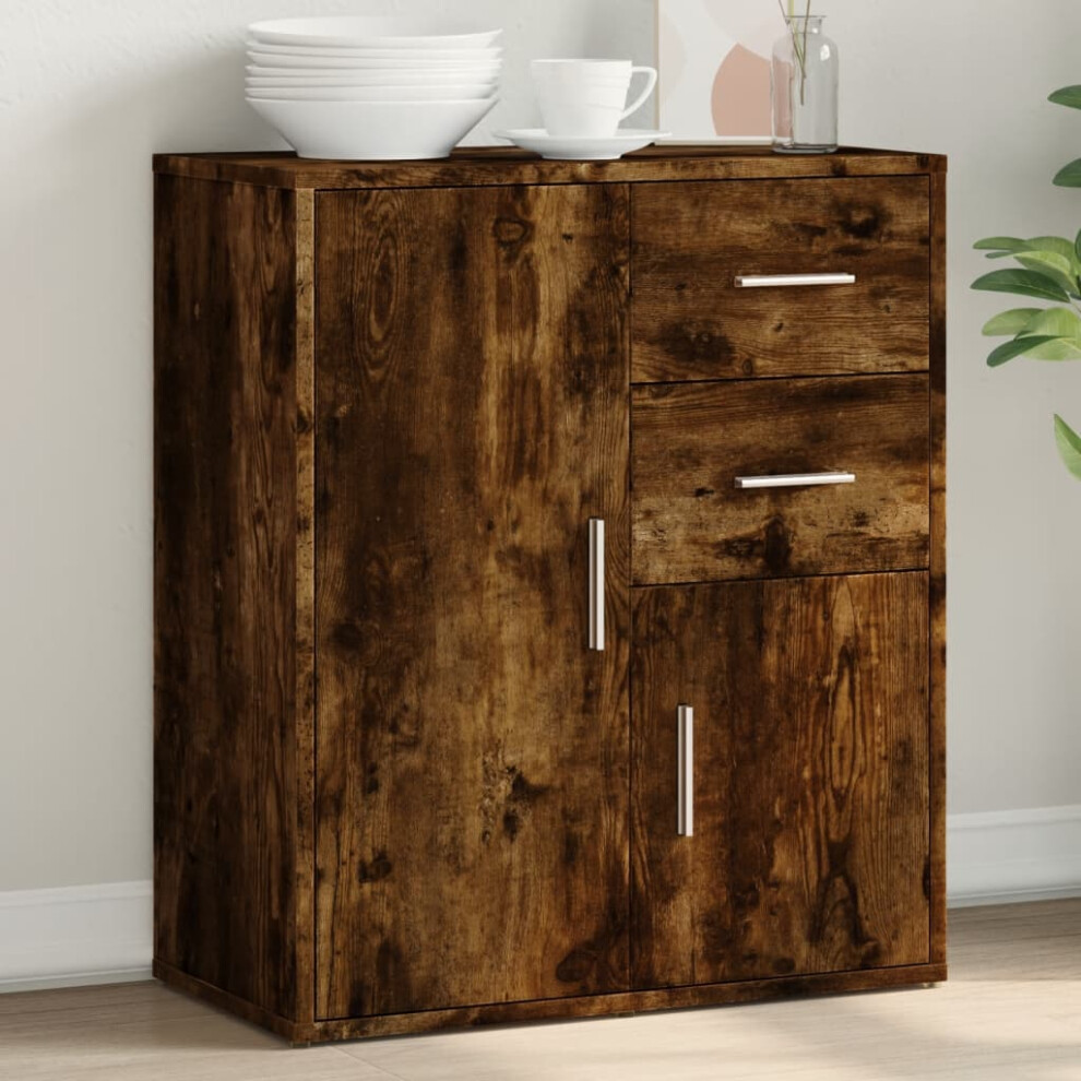 Vidaxl Sideboard Storage Cupboard Cabinet Highboard Smoked Oak Engineered Wood