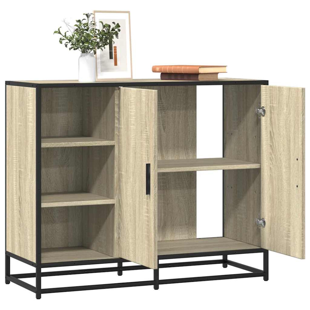 Vidaxl Sideboard Sonoma Oak 92X35x76 Cm Engineered Wood Storage Cabinet