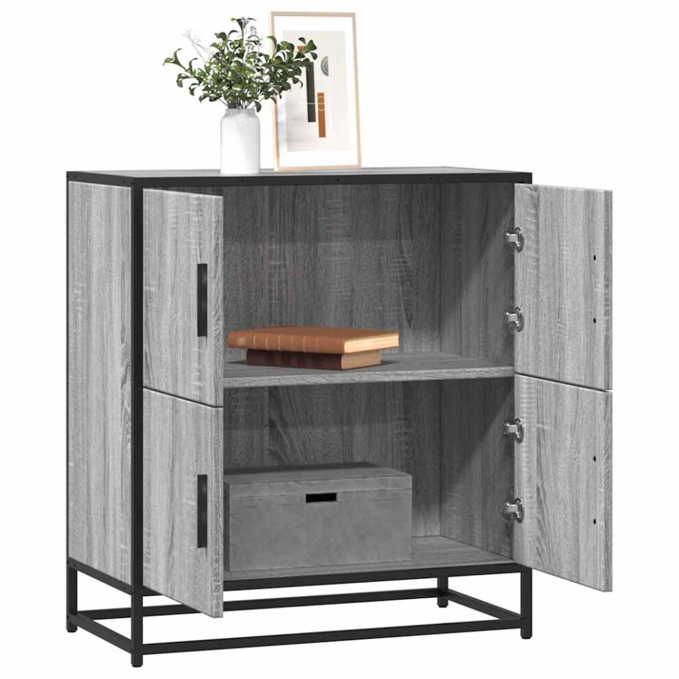 Vidaxl Sideboard Grey Sonoma 68X35x76 Cm Engineered Wood Storage Cabinet