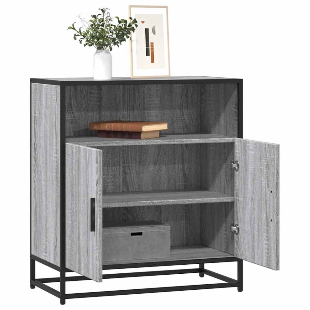 Vidaxl Sideboard Grey Sonoma 68X35x76 Cm Engineered Wood Storage Cabinet