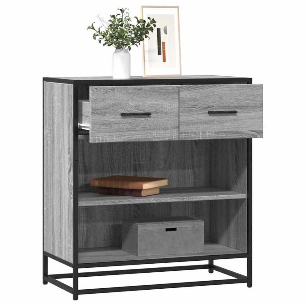 Vidaxl Sideboard Grey Sonoma 68X35x76 Cm Engineered Wood Storage Cabinet