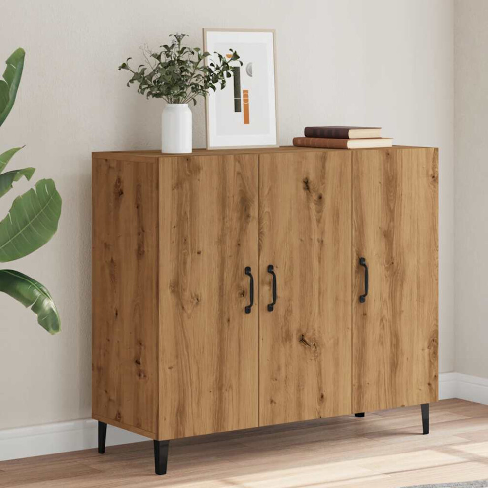 Vidaxl Sideboard Artisan Oak 90X34x80 Cm Engineered Wood Cabinet Cupboard