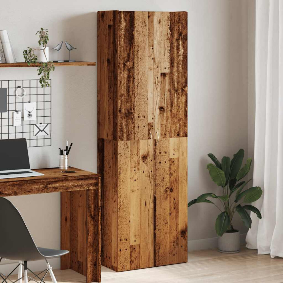 Vidaxl Highboard Old Wood 60X32x190 Cm Engineered Wood Sideboard