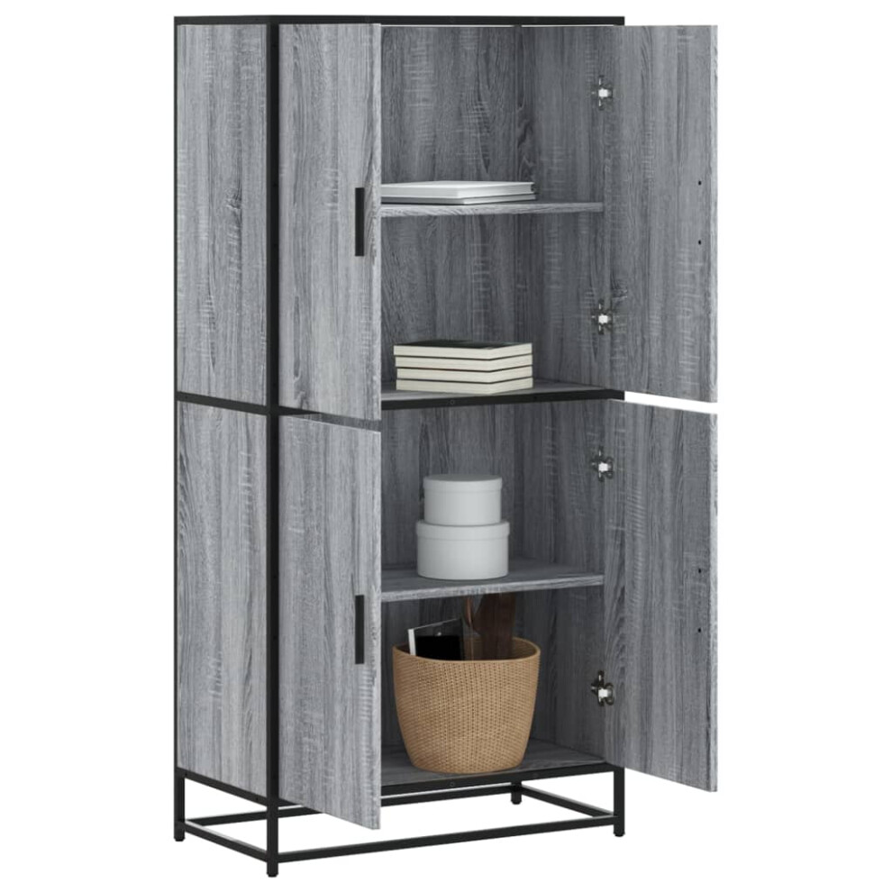 Vidaxl Highboard Sideboard Side Cabinet Cupboard Grey Sonoma Engineered Wood