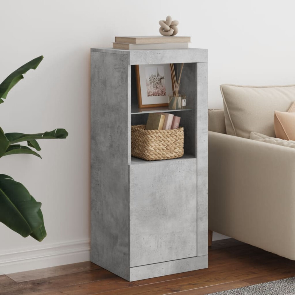 Vidaxl Sideboard With Led Lights Cupboard Highboard Side Cabinet Concrete Grey