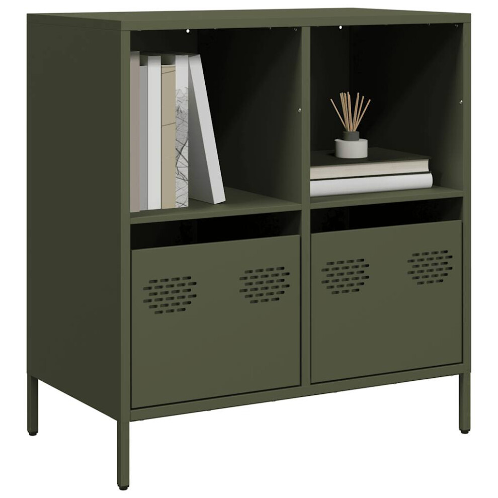 Vidaxl Sideboard Olive Green 68X39x73.5 Cm Cold-Rolled Steel