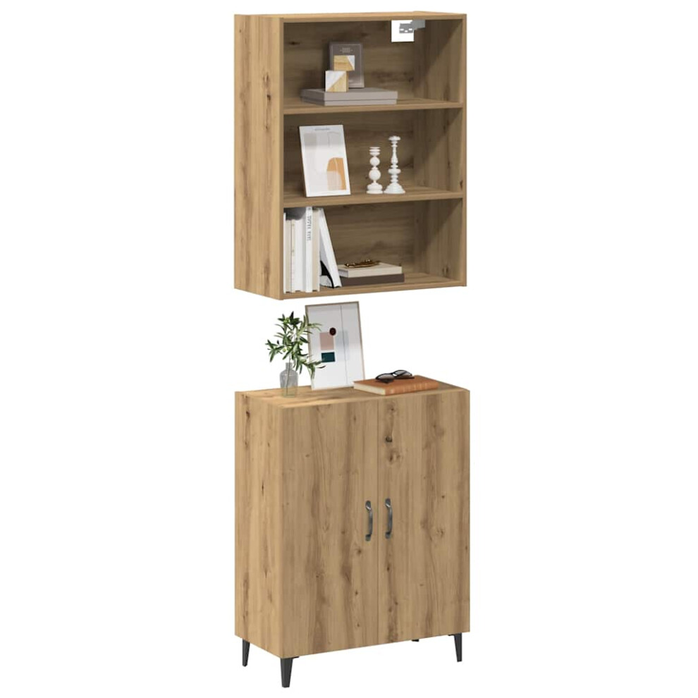 Vidaxl Sideboard With Wall Cabinet Artisan Oak Engineered Wood Storage Cabinet