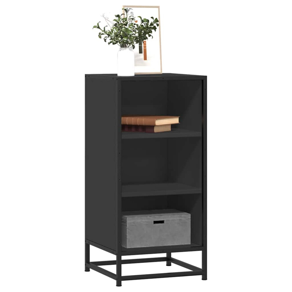 Vidaxl Sideboard Black 35.5X35x76 Cm Engineered Wood And Metal Storage Cabinet
