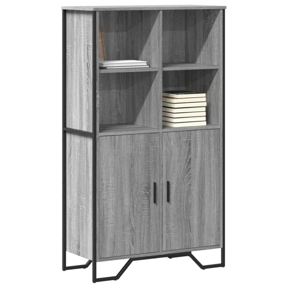 VIDAXL Highboard Grey Engineered Wood 79.5x35.5x137.5 cm - Image 4