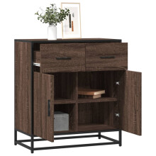 vidaXL Sideboard Cupboard Side Cabinet Brown Oak Engineered Wood and Metal