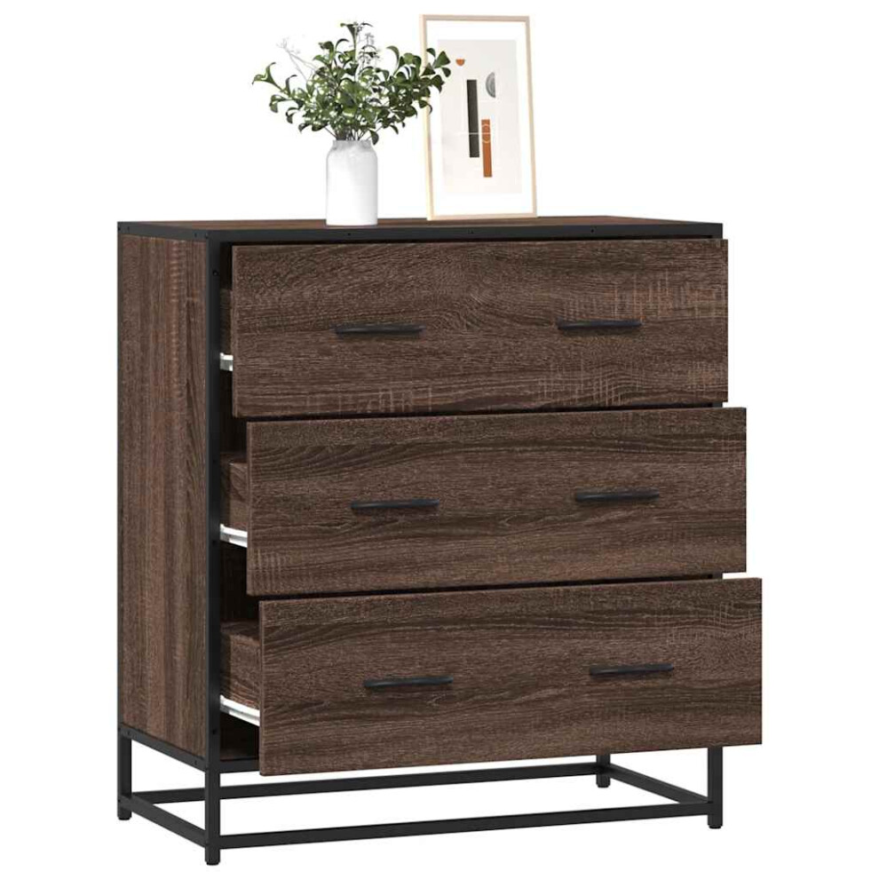 vidaXL Sideboard Brown Oak 68x35x76 cm Engineered Wood and Metal