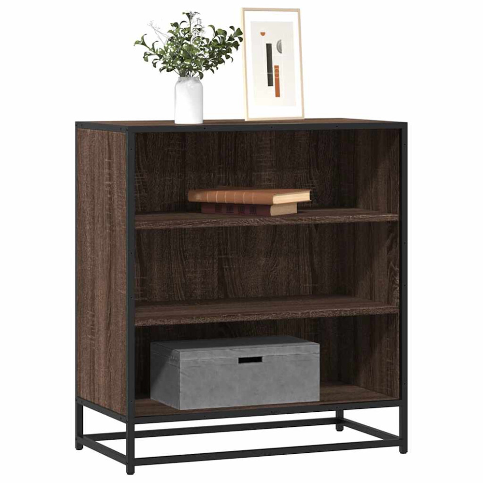 Vidaxl Sideboard Brown Oak 68X35x76 Cm Engineered Wood And Metal